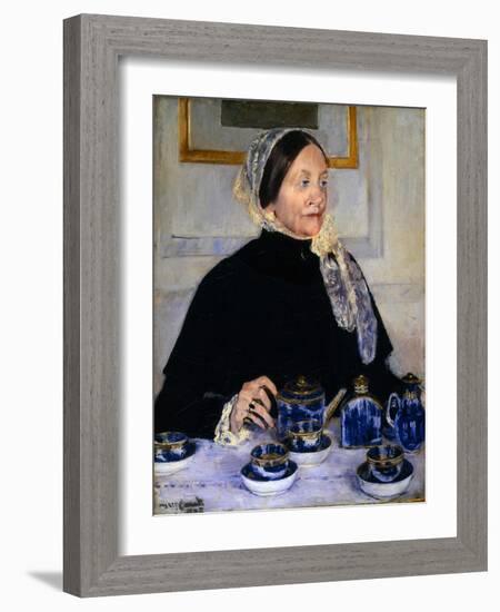 Lady at the Tea Table-Mary Cassatt-Framed Giclee Print