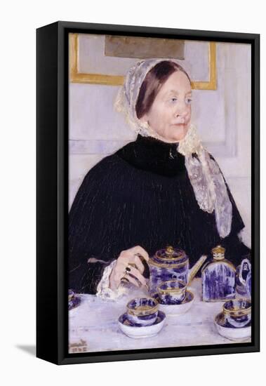 Lady at the Tea Table-Mary Cassatt-Framed Stretched Canvas