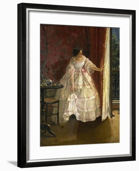 Lady at the Window, Feeding Birds, 1850-Alfred Stevens-Framed Giclee Print