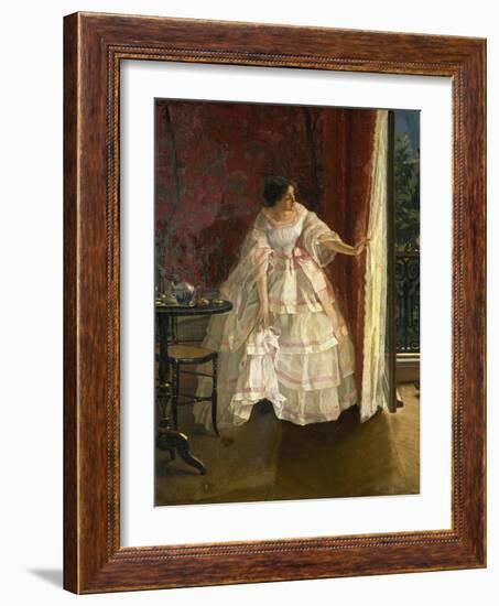 Lady at the Window, Feeding Birds, 1850-Alfred Stevens-Framed Giclee Print