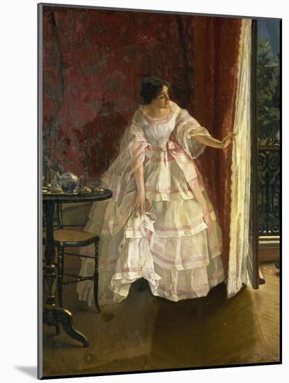 Lady at the Window, Feeding Birds, 1850-Alfred Stevens-Mounted Giclee Print