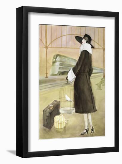 Lady at Train Station-Graham Reynold-Framed Art Print