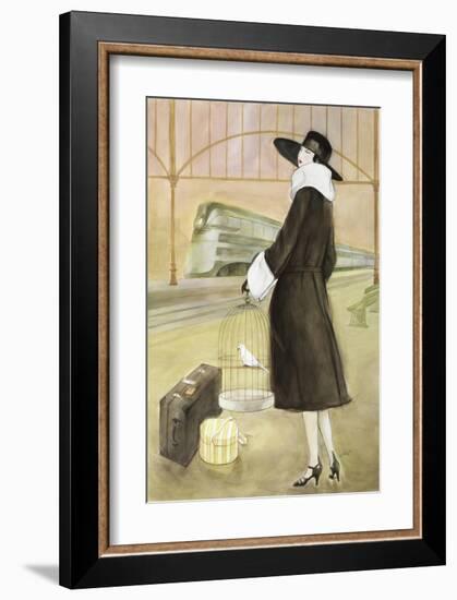 Lady at Train Station-Graham Reynold-Framed Art Print