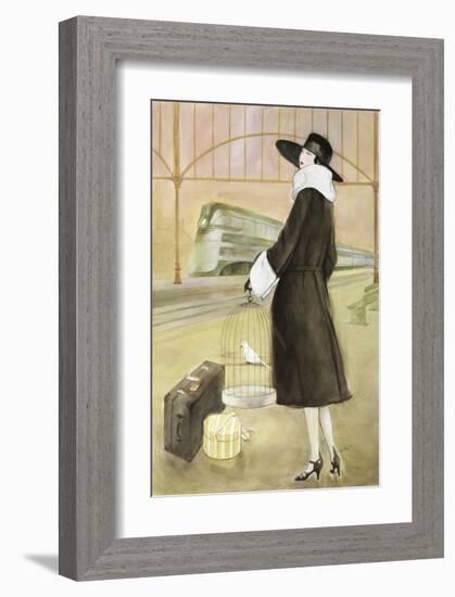 Lady at Train Station-Graham Reynold-Framed Art Print