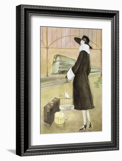 Lady at Train Station-Graham Reynold-Framed Art Print