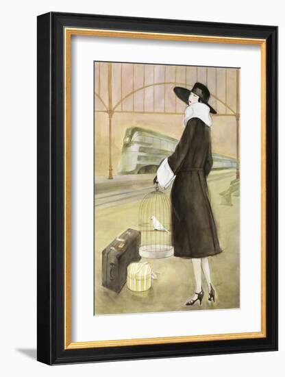 Lady at Train Station-Graham Reynold-Framed Art Print