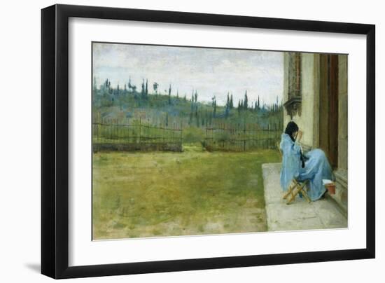 Lady at Work-Silvestro Lega-Framed Giclee Print