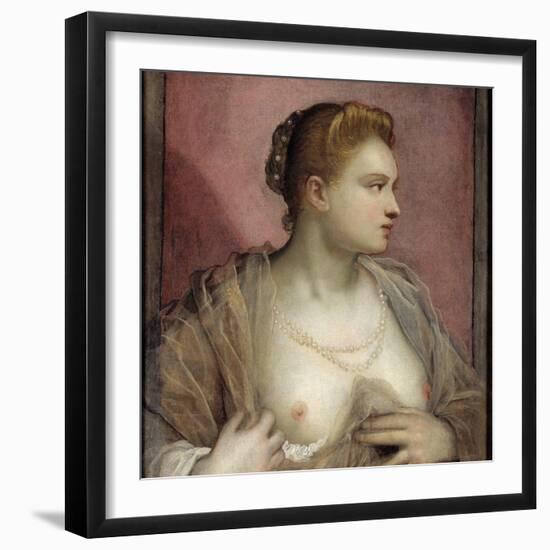 Lady Baring Her Breast-Domenico Tintoretto-Framed Giclee Print