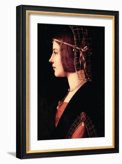 Lady Beatrice D'Este-Leonardo da Vinci-Framed Art Print