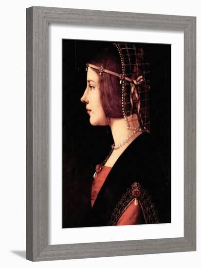 Lady Beatrice D'Este-Leonardo da Vinci-Framed Art Print