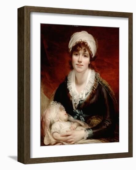 Lady Beechey and Her Baby, C.1800 (Oil on Canvas)-William Beechey-Framed Giclee Print