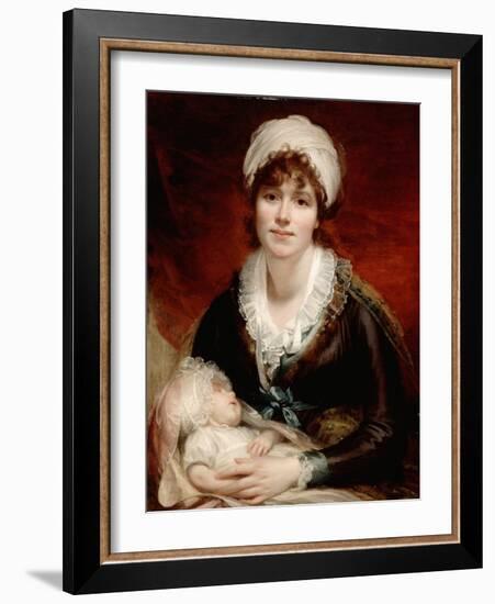 Lady Beechey and Her Baby, C.1800 (Oil on Canvas)-William Beechey-Framed Giclee Print