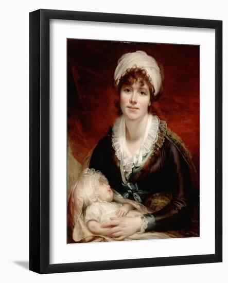 Lady Beechey and Her Baby, C.1800 (Oil on Canvas)-William Beechey-Framed Giclee Print