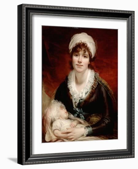 Lady Beechey and Her Baby, C.1800 (Oil on Canvas)-William Beechey-Framed Giclee Print