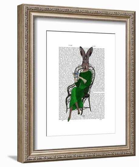 Lady Bella Rabbit Taking Tea-Fab Funky-Framed Art Print