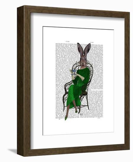 Lady Bella Rabbit Taking Tea-Fab Funky-Framed Art Print