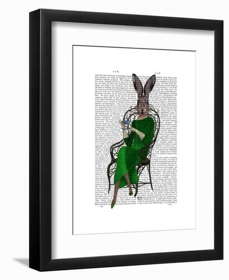 Lady Bella Rabbit Taking Tea-Fab Funky-Framed Art Print