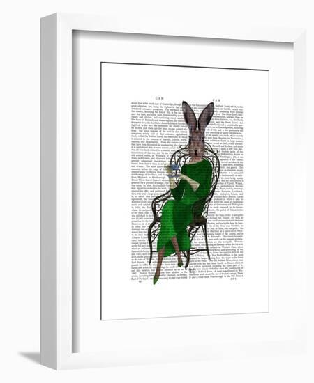 Lady Bella Rabbit Taking Tea-Fab Funky-Framed Art Print