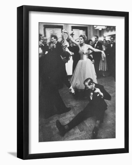 Lady Bernard Docker in Formal Dress, on Floor, Dancing at Fabulous Party Thrown by Her-Carl Mydans-Framed Photographic Print