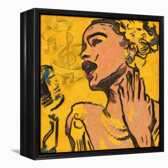 Lady Blues-Taylor Greene-Framed Stretched Canvas