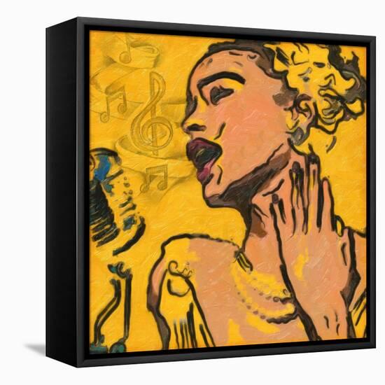 Lady Blues-Taylor Greene-Framed Stretched Canvas