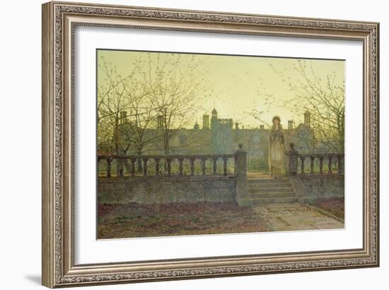 Lady Bountifulle Leaving a Retirement Home in the Evening Autumn Sun, 1884-John Atkinson Grimshaw-Framed Giclee Print