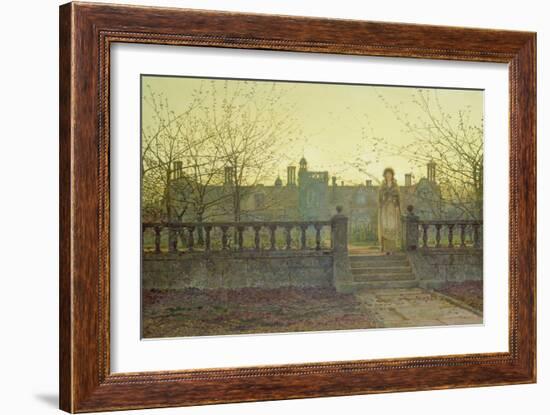 Lady Bountifulle Leaving a Retirement Home in the Evening Autumn Sun, 1884-John Atkinson Grimshaw-Framed Giclee Print