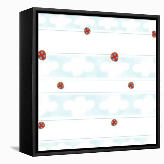 Lady Bugs and Clouds-null-Framed Premier Image Canvas