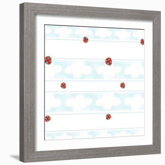 Lady Bugs and Clouds-null-Framed Giclee Print