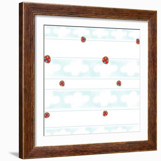 Lady Bugs and Clouds-null-Framed Giclee Print