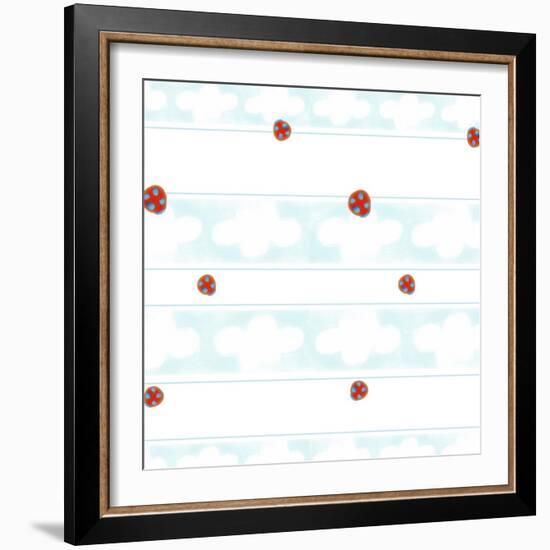 Lady Bugs and Clouds-null-Framed Giclee Print