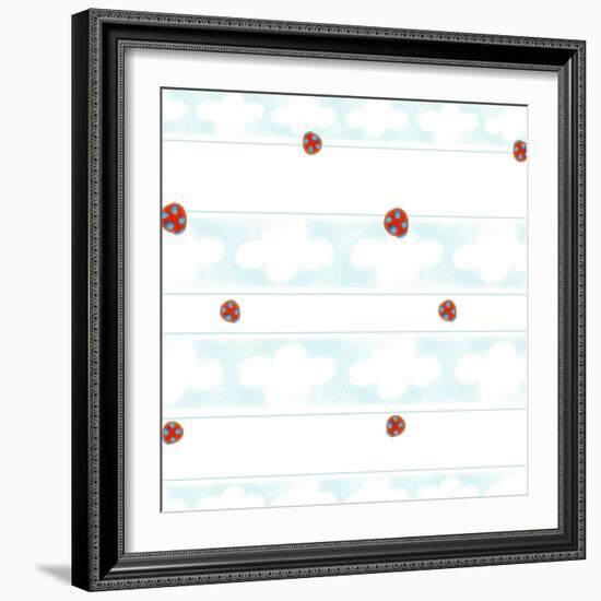 Lady Bugs and Clouds-null-Framed Giclee Print