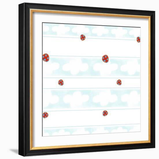 Lady Bugs and Clouds-null-Framed Giclee Print