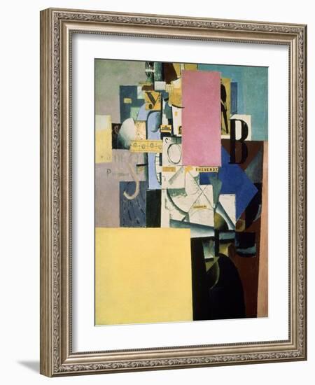 Lady by the Poster, c.1914-Kasimir Malevich-Framed Giclee Print