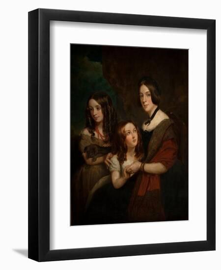 Lady Caroline Towneley with Two of Her Daughters, Caroline and Emily (Copy after Francis Grant),…-George Frederick Clarke-Framed Giclee Print