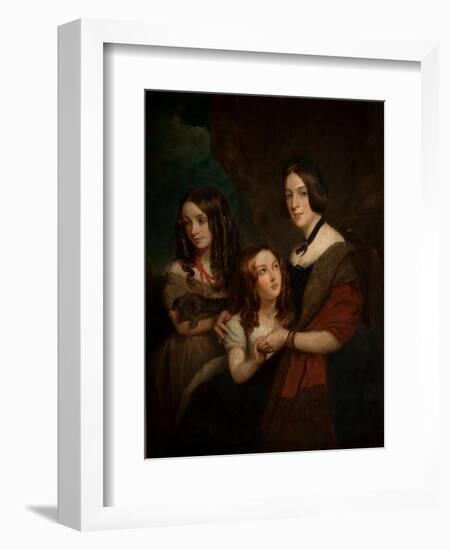 Lady Caroline Towneley with Two of Her Daughters, Caroline and Emily (Copy after Francis Grant),…-George Frederick Clarke-Framed Giclee Print