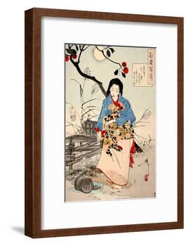 Lady Chiyo, One Hundred Aspects of the Moon-Yoshitoshi Tsukioka-Framed Giclee Print