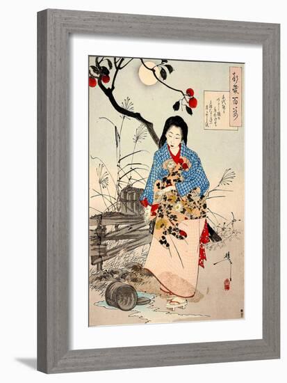 Lady Chiyo, One Hundred Aspects of the Moon-Yoshitoshi Tsukioka-Framed Giclee Print