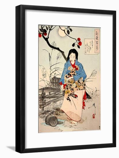 Lady Chiyo, One Hundred Aspects of the Moon-Yoshitoshi Tsukioka-Framed Giclee Print