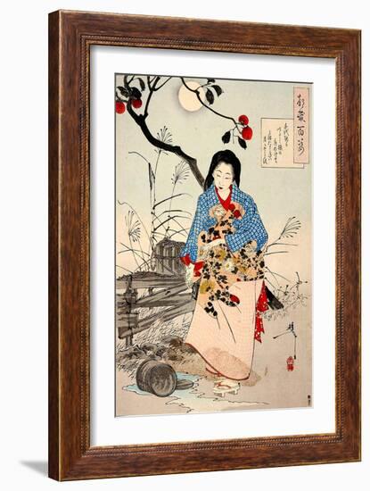 Lady Chiyo, One Hundred Aspects of the Moon-Yoshitoshi Tsukioka-Framed Giclee Print