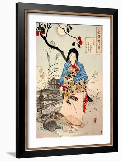 Lady Chiyo, One Hundred Aspects of the Moon-Yoshitoshi Tsukioka-Framed Giclee Print