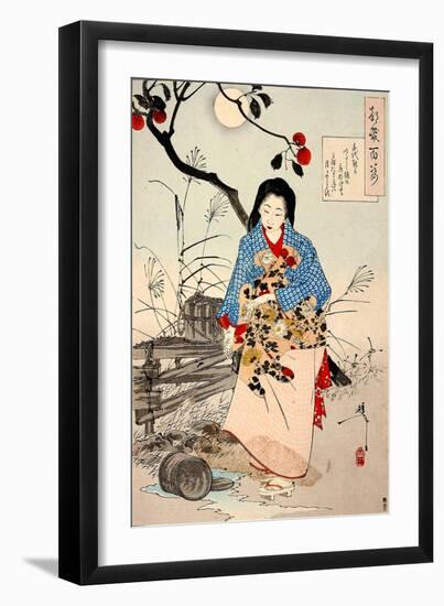 Lady Chiyo, One Hundred Aspects of the Moon-Yoshitoshi Tsukioka-Framed Giclee Print