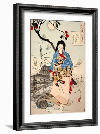 Lady Chiyo, One Hundred Aspects of the Moon-Yoshitoshi Tsukioka-Framed Giclee Print