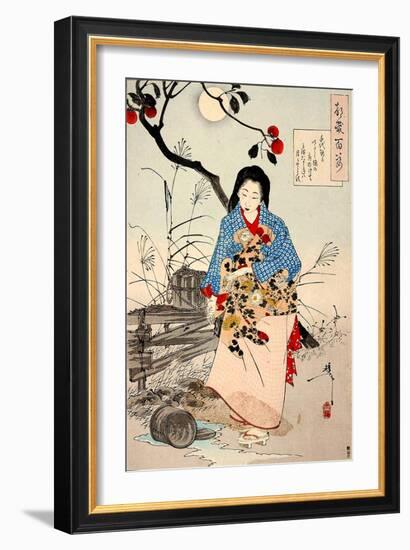 Lady Chiyo, One Hundred Aspects of the Moon-Yoshitoshi Tsukioka-Framed Giclee Print