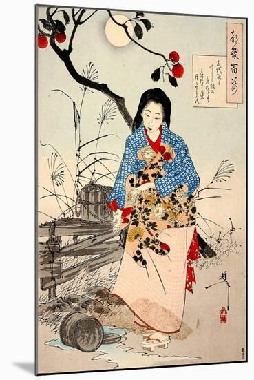 Lady Chiyo, One Hundred Aspects of the Moon-Yoshitoshi Tsukioka-Mounted Premium Giclee Print