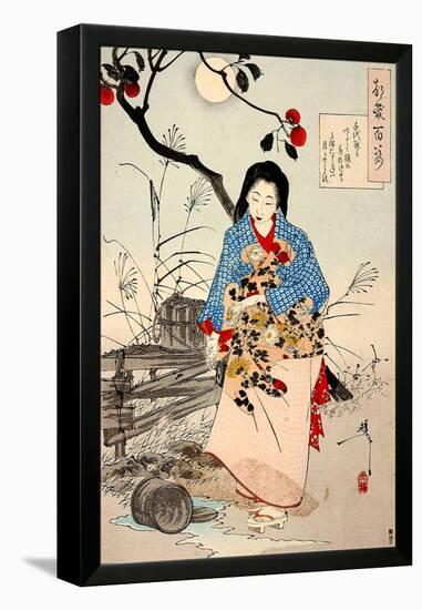 Lady Chiyo, One Hundred Aspects of the Moon-Yoshitoshi Tsukioka-Framed Premier Image Canvas