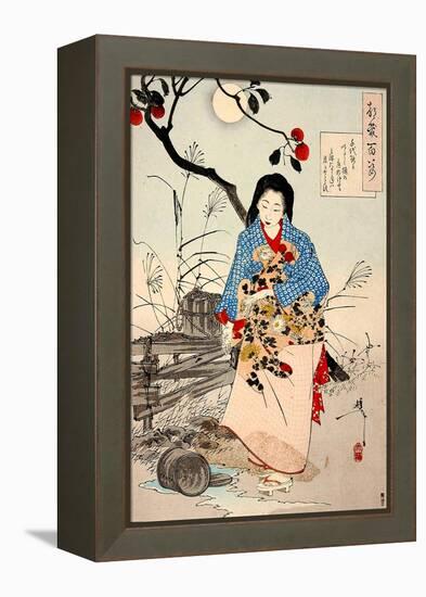 Lady Chiyo, One Hundred Aspects of the Moon-Yoshitoshi Tsukioka-Framed Premier Image Canvas