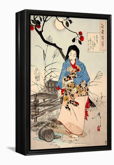 Lady Chiyo, One Hundred Aspects of the Moon-Yoshitoshi Tsukioka-Framed Premier Image Canvas