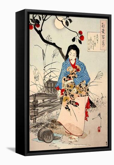 Lady Chiyo, One Hundred Aspects of the Moon-Yoshitoshi Tsukioka-Framed Premier Image Canvas