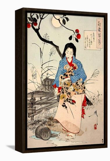 Lady Chiyo, One Hundred Aspects of the Moon-Yoshitoshi Tsukioka-Framed Premier Image Canvas